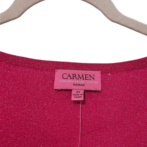 Carmen Marc Valvo Pink Shimmer Tiered Cocktail Dress NWT - Picture 4 of 7